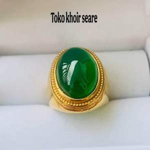 Cincin Batu Akik Calsedone Natural 13x18 Super Mewah Minimalis