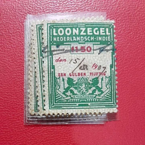 Materai Ned Indie Koleksi kuno 15 Gulden Loonzegel BEKAS