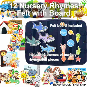 12 Nursery Rhymes Felt Board Set Portable Foldable Design 140+ Pieces Educational Toys Kids Early Learning Play Set Toy
