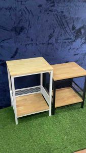 ชั้นอเนกประสงค์ หน้าเเผ่นไม้ยางพารา มีตะเเกรงกั้นชั้นล่าง ขนาด 40x50x60cm.และ40x50x75cm. มีทั้งขาเหล็กสีขาวเเละสีดำ (สีหน้าไม้ธรรมชาติ)