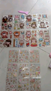 Bộ 8 tờ hoặc 12 tờ hình dán Sticker Bé Gái hoặc Cookuu bằng nhựa rất đẹp