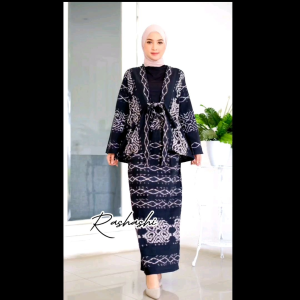 AYANA SET Setelan rok wanita tenun troso jepara setelan outer kimono motif etnik set kantor wanita Rok span by rashashi