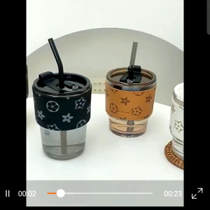 Gelas Minum Kaca Mug Teh Cup Kopi Cup Gelas Kaca Portable Tumbler Gelas Kaca Gelas Minum Kaca Gelas Kaca Premium