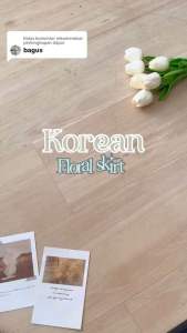 Rok Bunga Floral Skirt Rok Motif Bunga Crinkle Airflow With Furing