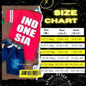 Setelan Kemerdekaan Indonesia Celana Pendek Jeans Rip & Sobek Usia 1 - 10 Tahun