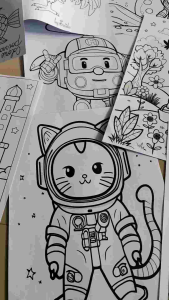 Isi 10 Lembar Kertas Mewarnai Ukuran A4 (21 x 30) Untuk Anak PAUD/TK/SD Isi Campur Karakter