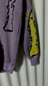 Jiiso cardigan sweater rajut motif dino sweater cardigan rajut jiiso korean style uniseks allsize