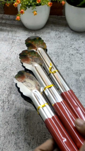 Penjepit makanan stainless steel gagang silikon