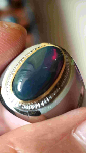 Cincin Batu Kalimaya Black Opal Cahaya Outdoor