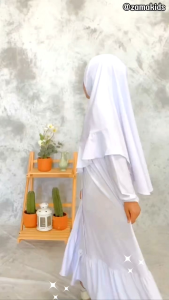 Jasmine White Series Jasmin Gamis & Jasmin One Set By Zamakids || Dress Anak Perempuan Kekinian One set Terbaru Anak Perempuan