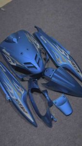 Cover Full Body Halus Yamaha Mio Sporty Birmingham Blue Plus Stripping API Transparan