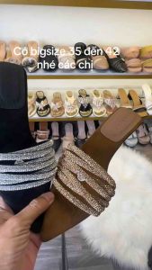 Dép gót xuồng mũi nhọn quai đá sang trọng bigsize 35-42