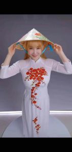 ชุดอ่าวหญ่ายเวียดนาม ชุดเวียดนามหญิง ชุดไปเที่ยวเวียดนาม ชุดเวียดนามหญิงงานปักลาย ao dai vietnam ซิมเวียดนาม