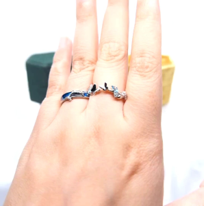 Cincin Couple Silver Adjustable S16 | Pasangan | Nikah | Lamaran | Hadiah | Tunangan 925 Perak | Aksesoris Pria Wanita