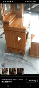 meja rias full kayu jati model clasic