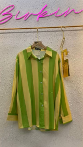 Kemeja Wanita Salur Import Bkk / Kemeja Salur Import Premium