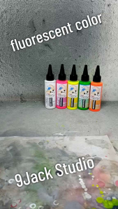 Airbrush color fluorescent color สีสะท้อนแสง สีเรืองแสง