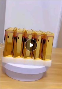 Combo 5cái Quẹt khò tia xanh vỏ kim loại màu vàng