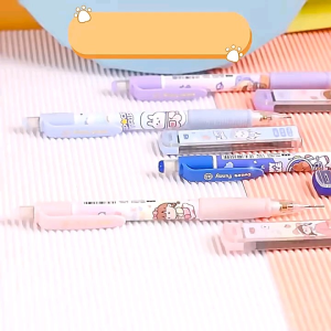 ( cute packing ) Aotomatic pencil press Writing Mechanical Pencil cartoon 0.5 Refill Stationery Eraser Present gift