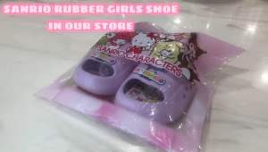 [SIMPLE LIFEHOUSE] EVA Girls Kuromi Melody Hello Kitty Cinnamoroll Pompompurin Rubber Thick Sole Kids Flat Shoes