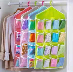 ✳️READY STOCK✳️ 16-Compartment Bag Socks And Underwear Storage Hanging Bag Waterproof 16格袜子内衣收纳挂袋