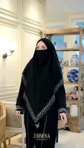 GAMIS TERBARU SYARI  SYARI TRENDI BRANDED PRODUK PREMIUM FASHION MODERN MEWAH ELEGAN BAJU DRESS ETNIK MUSLIM BATIK ETNIK SETELAN NOUR SYARI PUTIH HITAM