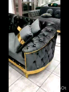 Sofa Tamu L Turki Terbaru Bahan Bludru/trinityjayafurniture