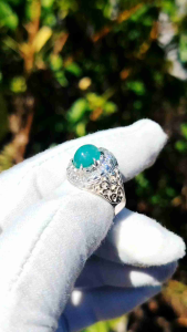 Natural Zambian Emerald 2.7 carat silver handmade ring