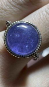 Natural Genuine | Loveau Jewel | •HQ Tanzanite Ring •S925 | Adjustable •Stone Measurement : 12mm