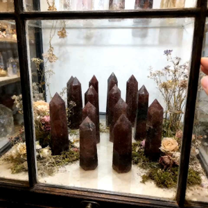 crystal decorations strawberry quartz tower