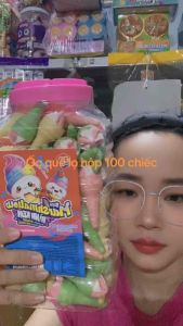 Kẹo Dẻo Hình Cây Kem Ốc Quế _ Hộp 100 Chiếc Có Nhân Bên Trong