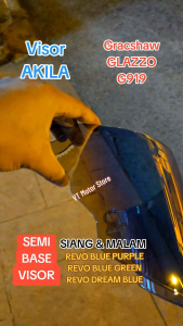 💥SEMI BASE🔥GRACSHAW GLAZZO G919 & G919i🔥OEM by AKILA HELMET VISOR SIANG & MALAM