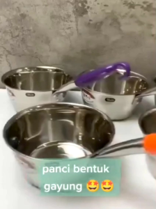 KR8496 Panci Mie Susu Korean Style Kitchenware Stainless Steel Saucepan Ladle{1Pcs}