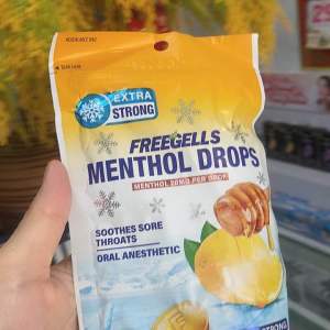 [USA] Kẹo ngậm ho Bạc Hà Chanh và Mật ong- Freegells Menthol Drops Etra Strong. 30 viên