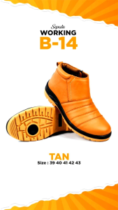 Working Sneakers Fou Sepatu Boots Pria Kulit Domba Kode B-14 Size 39 - 43