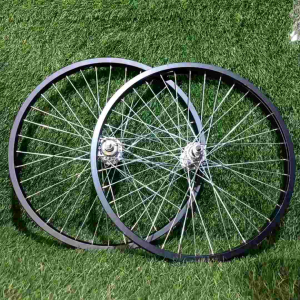velg sepeda ukuran 20in sepasang / wheelset 20 in siap pakai sudah dirakit dan disetel jari2 36hol