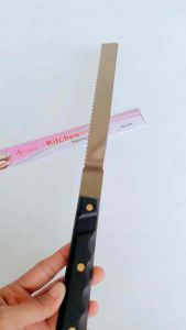 Pisau pemotong roti pisau potong kue panjang dua sisi 2in1 gerigi dan tajam bahan stainless steel