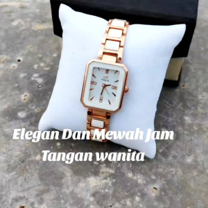 MIRETE!!!! Jam Tangan Wanita Mewah Strap Rantai Stainless Keramik Analog Model Persegi Tahan Air // Jam Tangan Fashion Cewek Murah Dan Kekinian Jam Tangan Wanita Bestseller Bayar Di Tempat