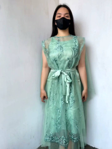 Dress Mewah Super Premium Nabilla 2in1 Dress Pesta Kondangan Cantik Dress Tile Bordir Mutiara Lapis Satin Velvet