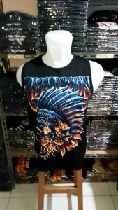 Kaos dalam singlet pria dewasa tanpa lengan - MOTIF INDIAN TENGKORAK - By. Visell Collection389