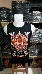 Kaos Singlet Pria Dewasa Tanpa Lengan - Motif Shinigami Merah - By. Visell Collection