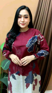 Atasan Batik Wanita Modern Kerja / Baju Batik Tunik / Tunik Batik Wanita Terbaru Kekinian