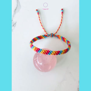 สร้อยข้อมือ Handmade เชือกเทียนถัก Macrame หลากสีสดใส โทน sweet candy