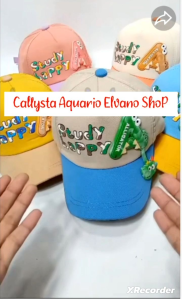 CAE - Topi Bisbol Anak 3-8 Tahun Laki Perempuan Inisial Huruf Letter A Study Happy 3D Baseball Hat Import