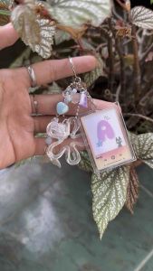 Gantungan Tas Custom Foto dan inisial Manik Manik Unik keychains Beads