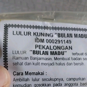 LULUR KUNING BULAN MADU 1PAK  isi 10