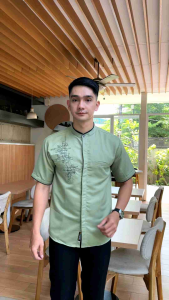 Baju koko bordir lengan pendek motif terbaru 2025