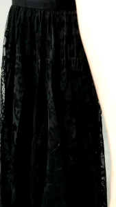 9755 Elezara Lace Elastic Waist Long Skirt