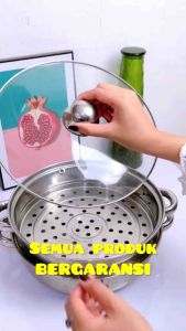 Panci Kukus Panci Steamer 4128 28cm 2 Susun 2in1 Panci Stainless Free Packing Bubble Wrap Serbaguna GSF 4128 Panci Kuah