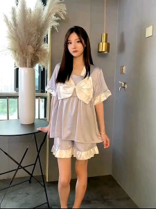 Đồ ngủ nữ mặc nhà dễ thương đồ ngủ pijama tiểu thư cộc tay mùa hè